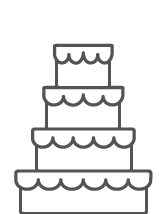 Wedding Cake - 130 Servings