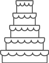 Wedding Cake - 215 Servings
